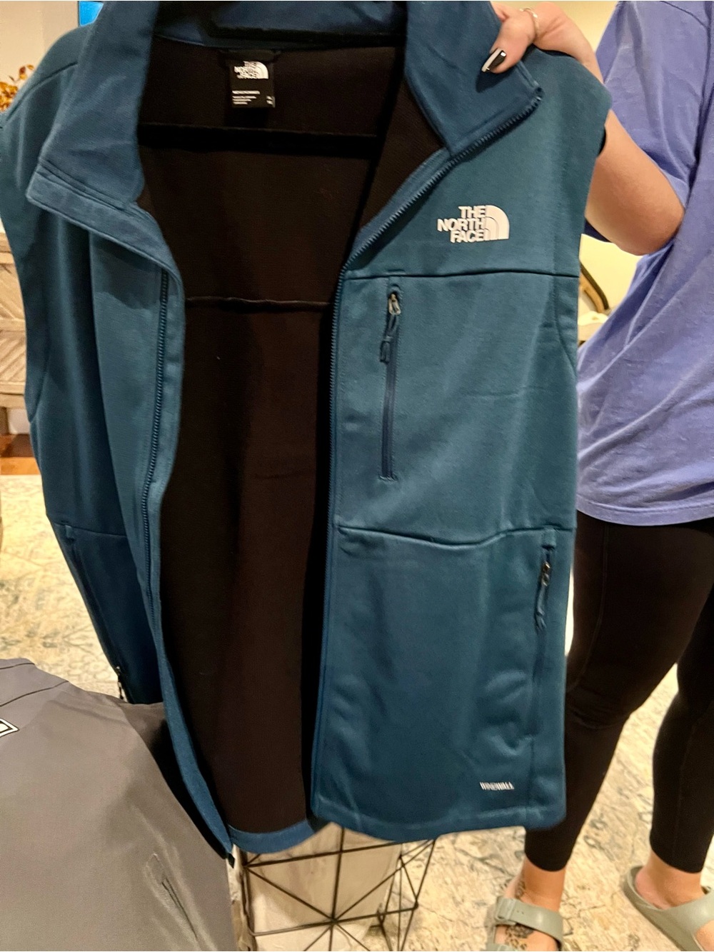 The North Face Teal Full-Zip Fleece Vest
